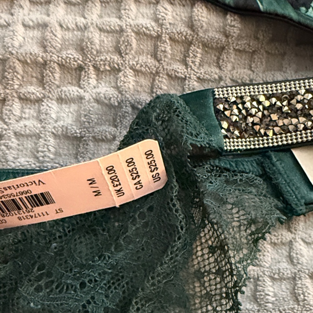 Victoria’s Secret Matching corset and panties sequin Print Lingerie Set - M 34DD - Picture 7 of 11